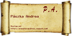 Pászka Andrea névjegykártya