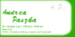 andrea paszka business card