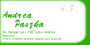 andrea paszka business card